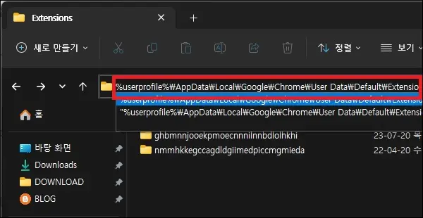 크롬 확장 프로그램 설치 폴더