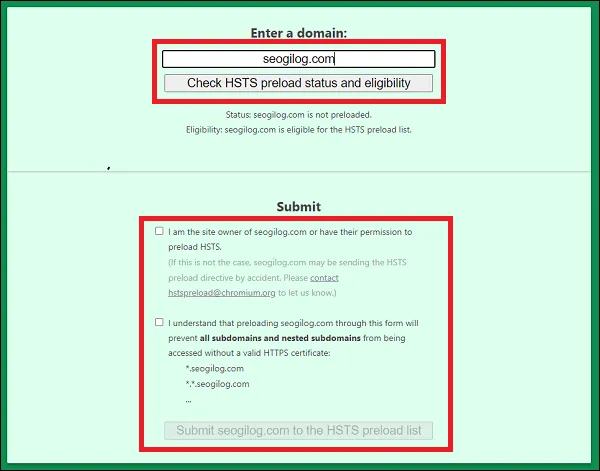 HSTS preload 목록 등록 사이트