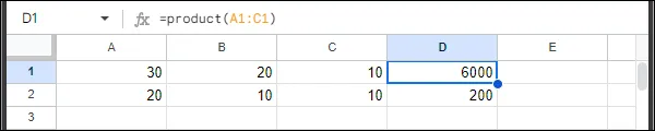 구글 시트 곱하기 함수 수식