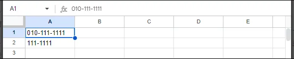 구글 시트 숫자 앞에 0 표시 문자와 섞어 입력