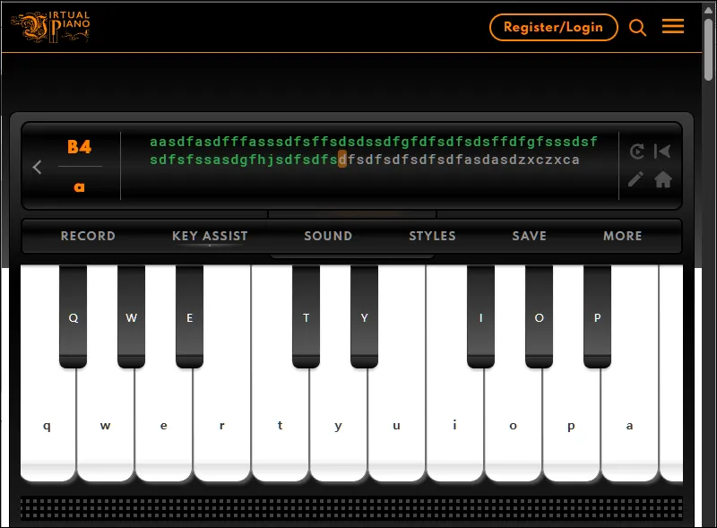 컴퓨터에서 피아노 치는 사이트 virtualpiano.net